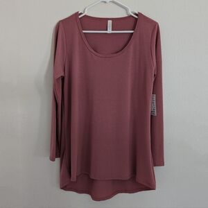 Lularoe Lynnae Mauve/Dusty Rose Long Sleeved Top Size Large NWT